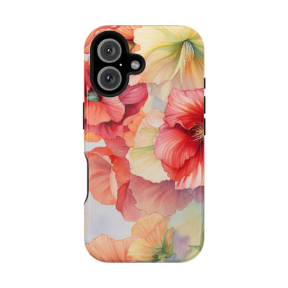 Gumamela Blush Pink Watercolor Floral – MagSafe Compatible iPhone Case