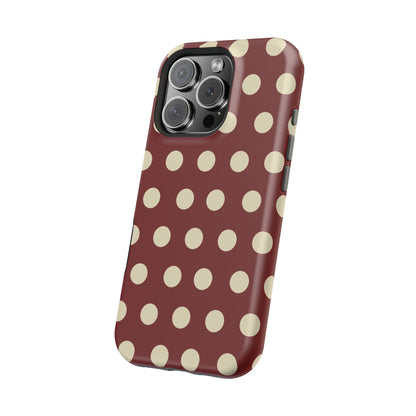 Classic Red & Cream Polka Dots - MagSafe iPhone Case