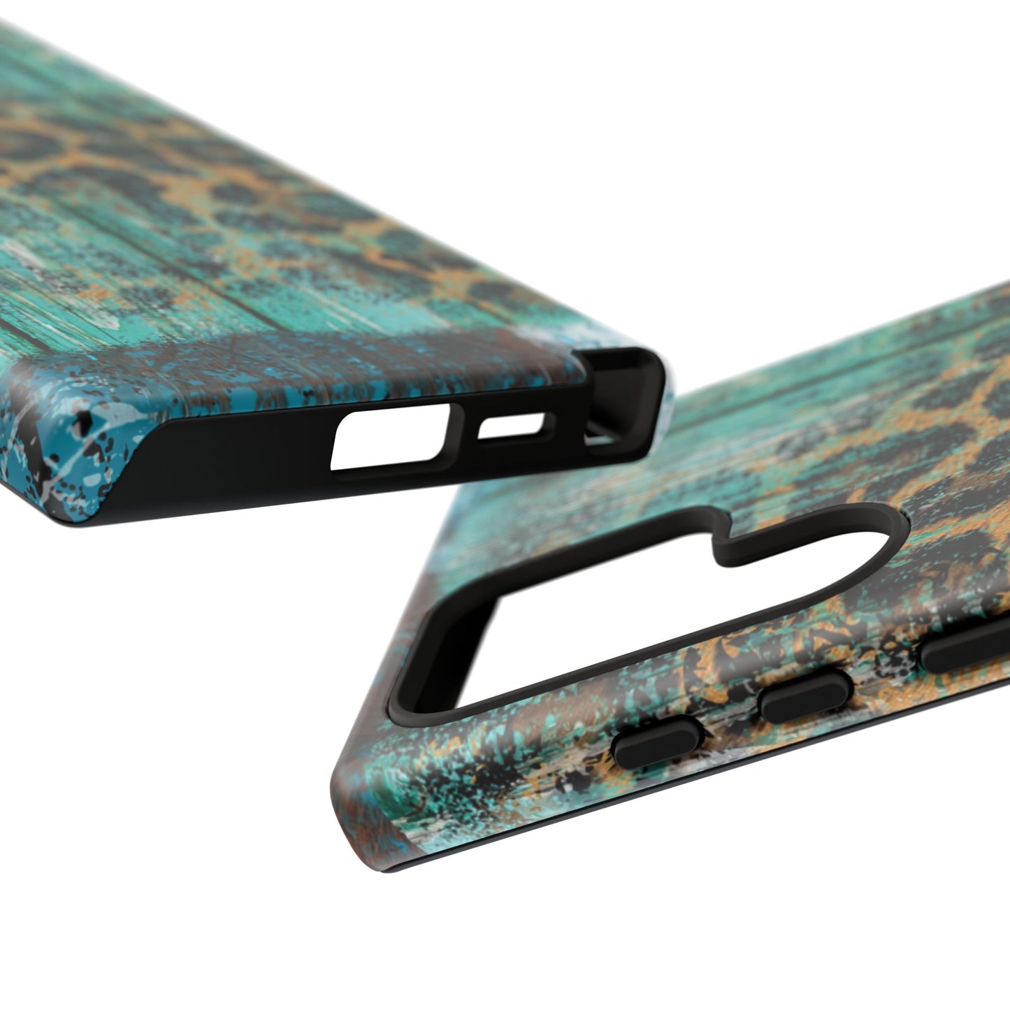 Turquoise Rustic Leopard Wood - Samsung Galaxy Series Case