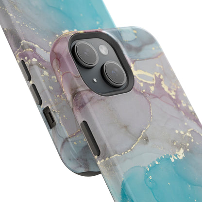 Sky Blue & Purple Marble Wave – MagSafe Case with Dreamy Marble Design