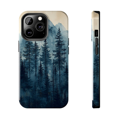 Misty Forest iPhone Case - Nature-Inspired Mountain Scene Protective Cover