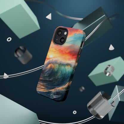 Ocean Wave Sunset MagSafe iPhone Case – Coastal Vibes Design