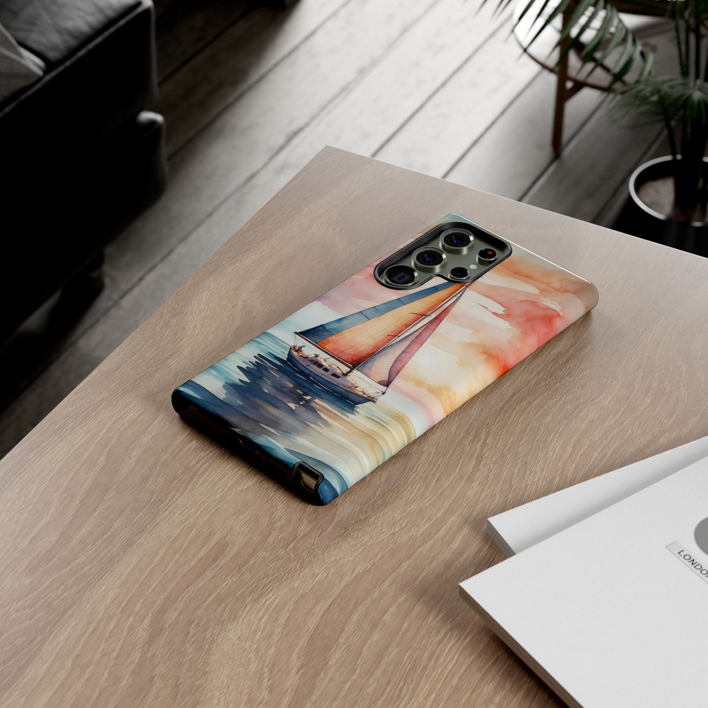 Sailboat Sunset Samsung Galaxy Case – Vibrant Watercolor Design