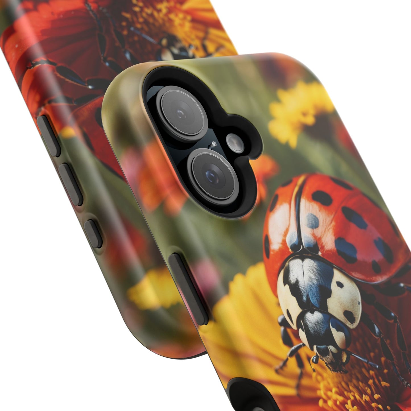 Ladybug on Orange Daisy - MagSafe iPhone Case