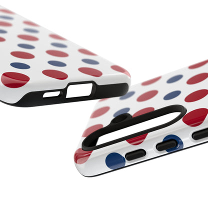 Patriotic Navy, White, and Red Polka Dot Samsung Galaxy Case