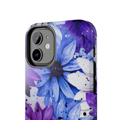 Vibrant Purple & Blue Floral Splash - iPhone Series Case