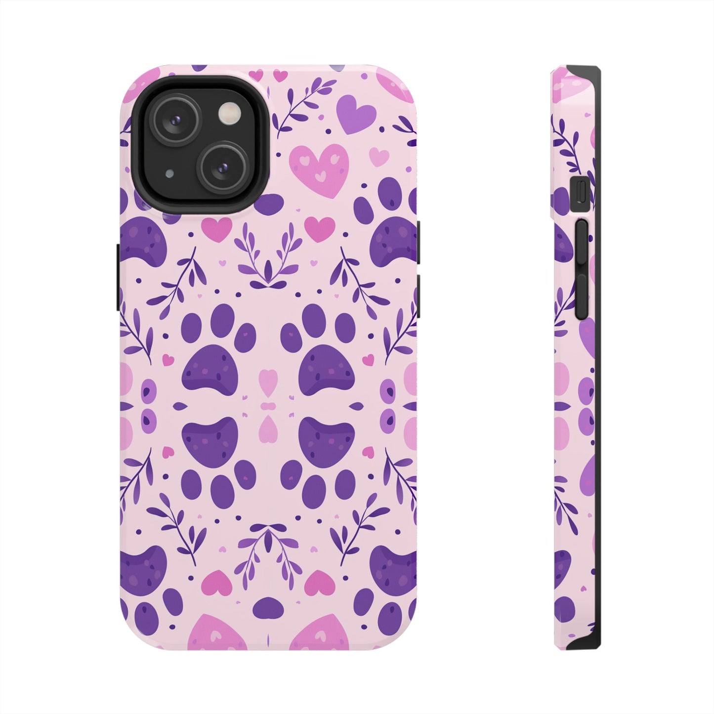 Pastel Paw Print iPhone Case - Cute Pet-Themed Floral Protective Cover