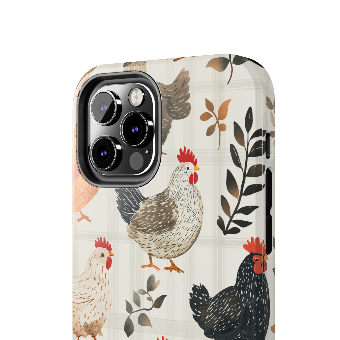 iPhone Case: Vintage Chicken & Leaves – Farmhouse Style Case