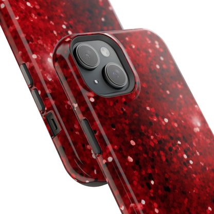 Crimson Glow Glitter MagSafe Case