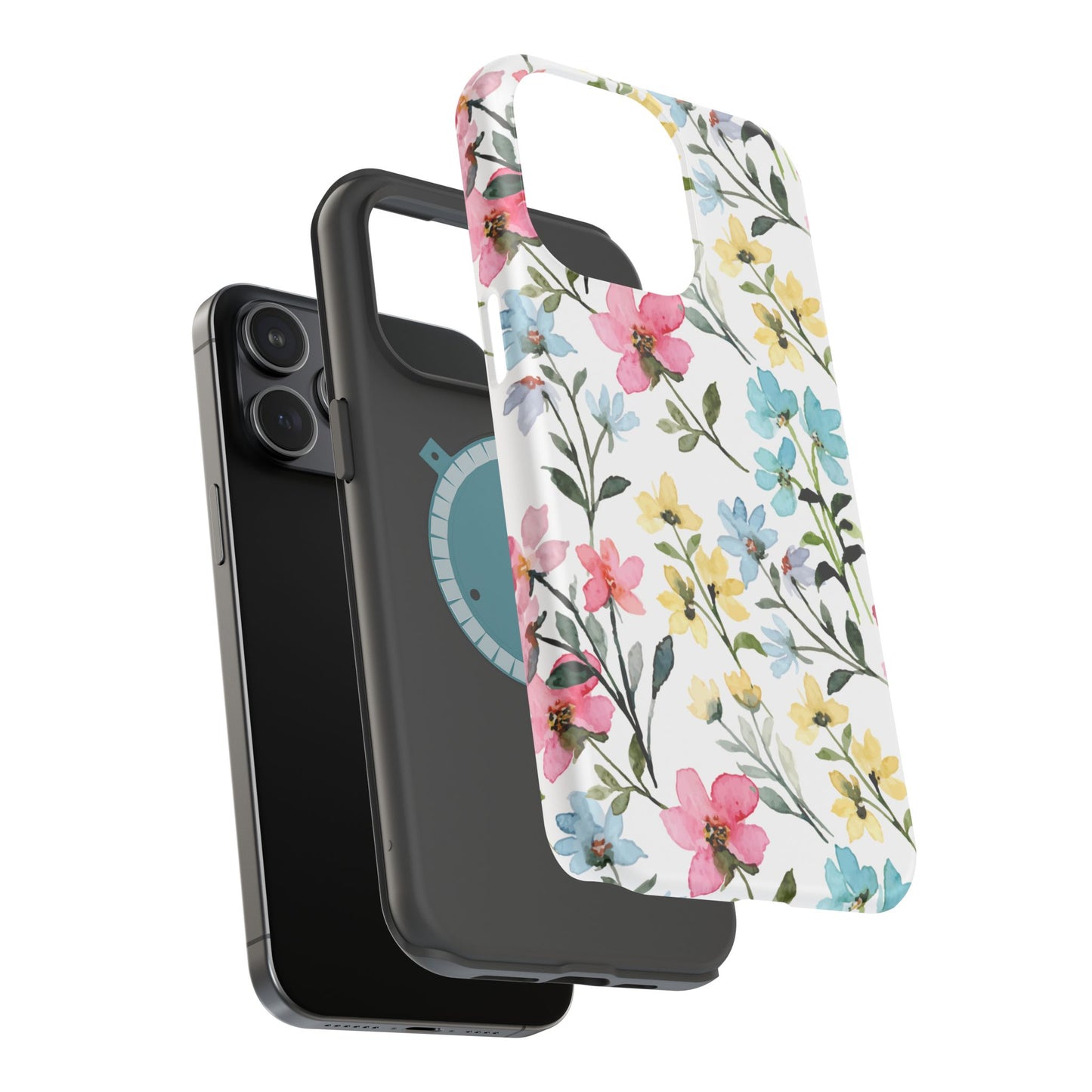 Watercolor Floral Bliss – MagSafe Case with Pastel Flower Design