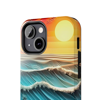 Tropical Sunset Paper Art Ocean – iPhone Series Case