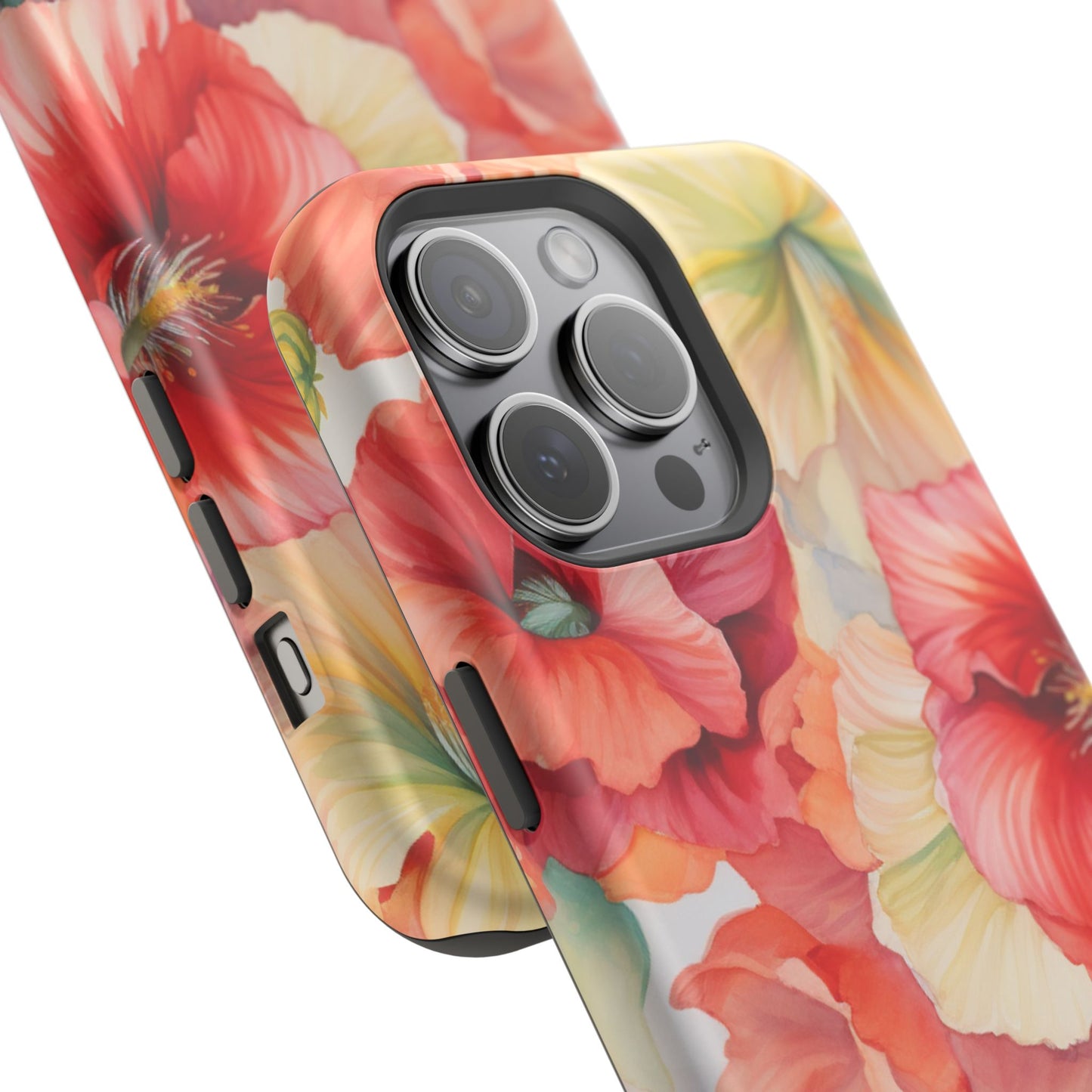 Gumamela Blush Pink Watercolor Floral – MagSafe Compatible iPhone Case