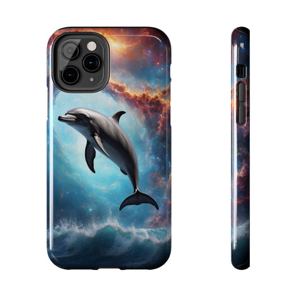 Cosmic Dolphin Space Vibes - iPhone Case