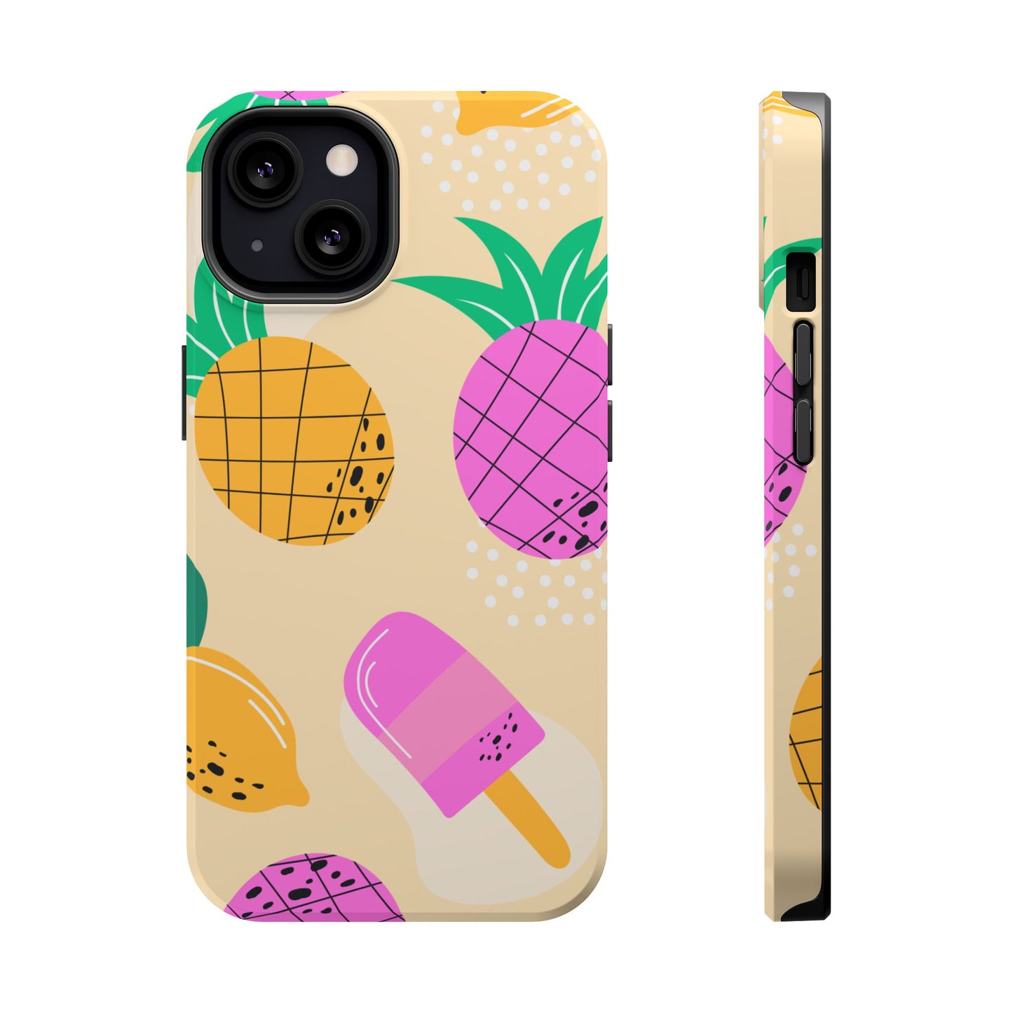 Tropical Pop MagSafe iPhone Case – Fun Pineapple & Lemon Design with Vibrant Summery Colors