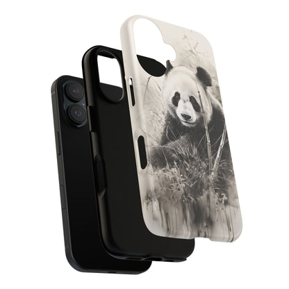 Premium Cute Phone Case: Charcoal Art Panda Bear