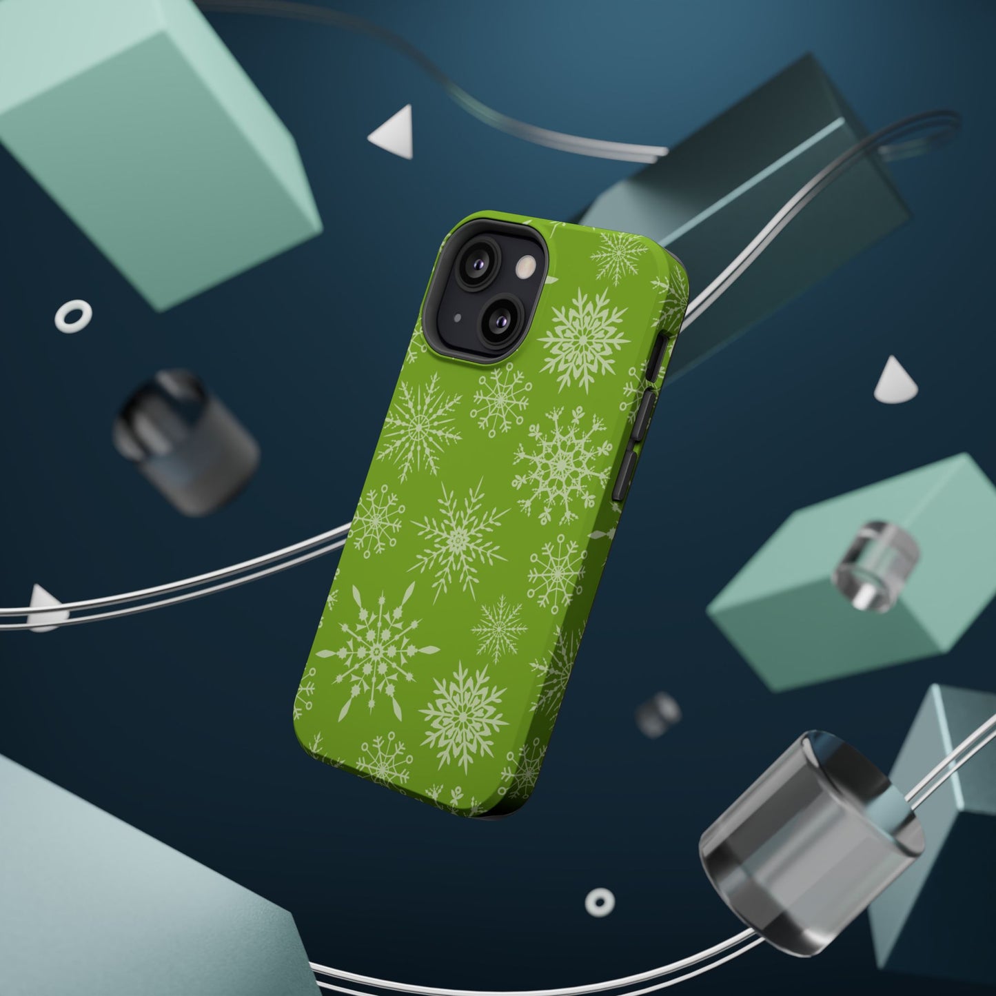 Green Snowflake Pattern – MagSafe iPhone Series Case