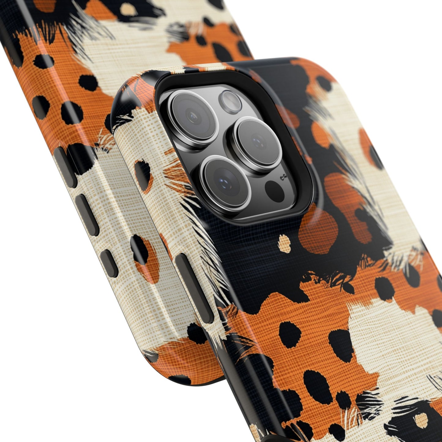 MagSafe iPhone Case: Cheetah Plaid – Brown & Black Pattern