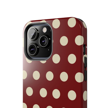 Classic Red & Cream Polka Dots - iPhone Case