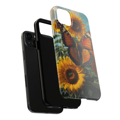 Vibrant Butterfly & Sunflower – iPhone Case