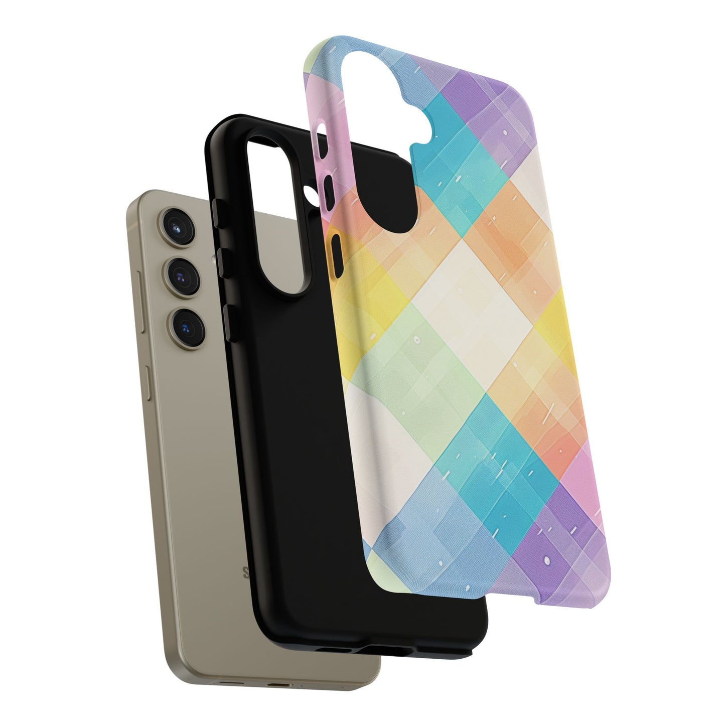 Pastel Plaid Watercolor iPhone Case