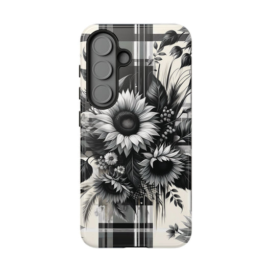 Black Sunflower Plaid Phone Case