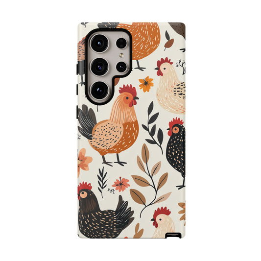 Samsung Galaxy Case: Cluckin' Vintage – Chickens & Leaves