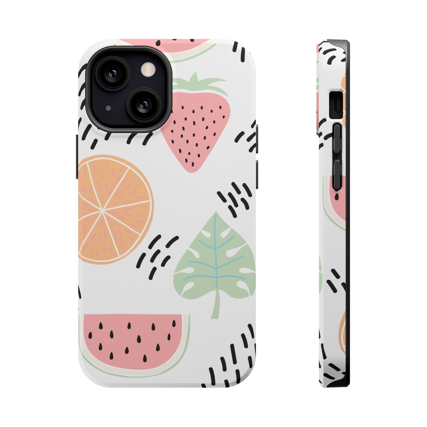 Tropical Fruit Fiesta Tough MagSafe iPhone Case – Fun Watermelon, Pineapple, and Citrus Design