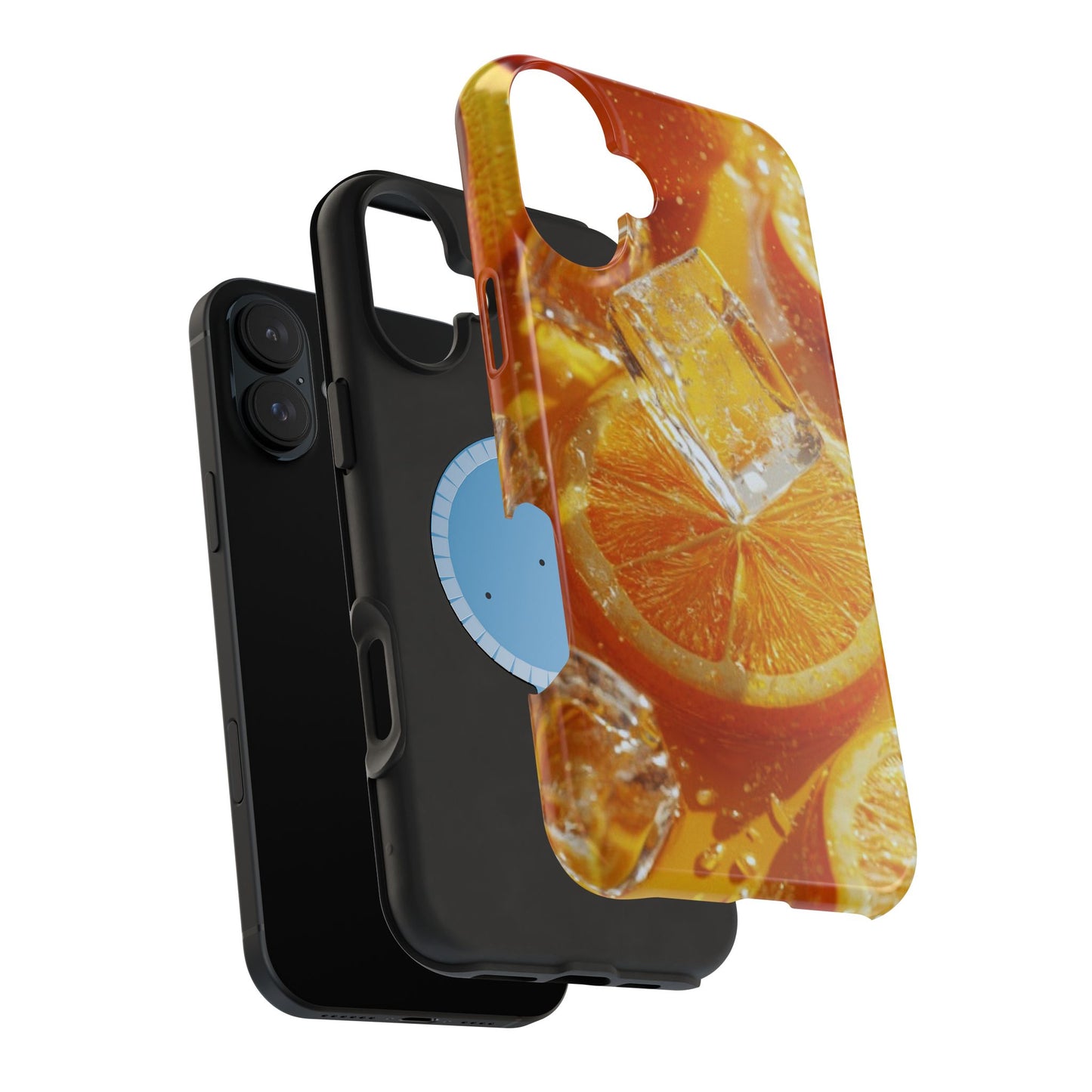 Citrus Orange Splash MagSafe iPhone Case – Dual-Layer Tough Protection, Vibrant Summer Design