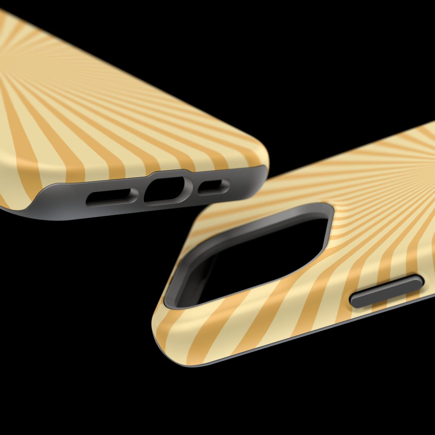 Golden Sunburst MagSafe  iPhone Case – Retro Radiant Design with Dual-Layer Protection