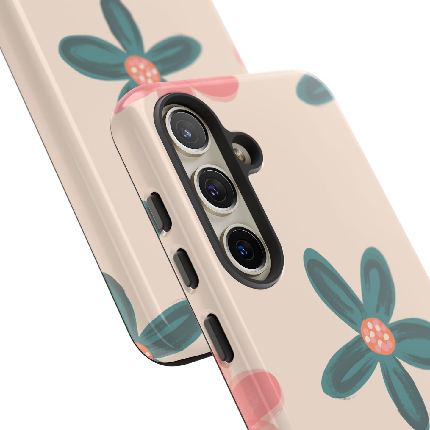 Vintage Floral Tough Samsung Galaxy Case – Soft Matte Finish with Dual-Layer Protection