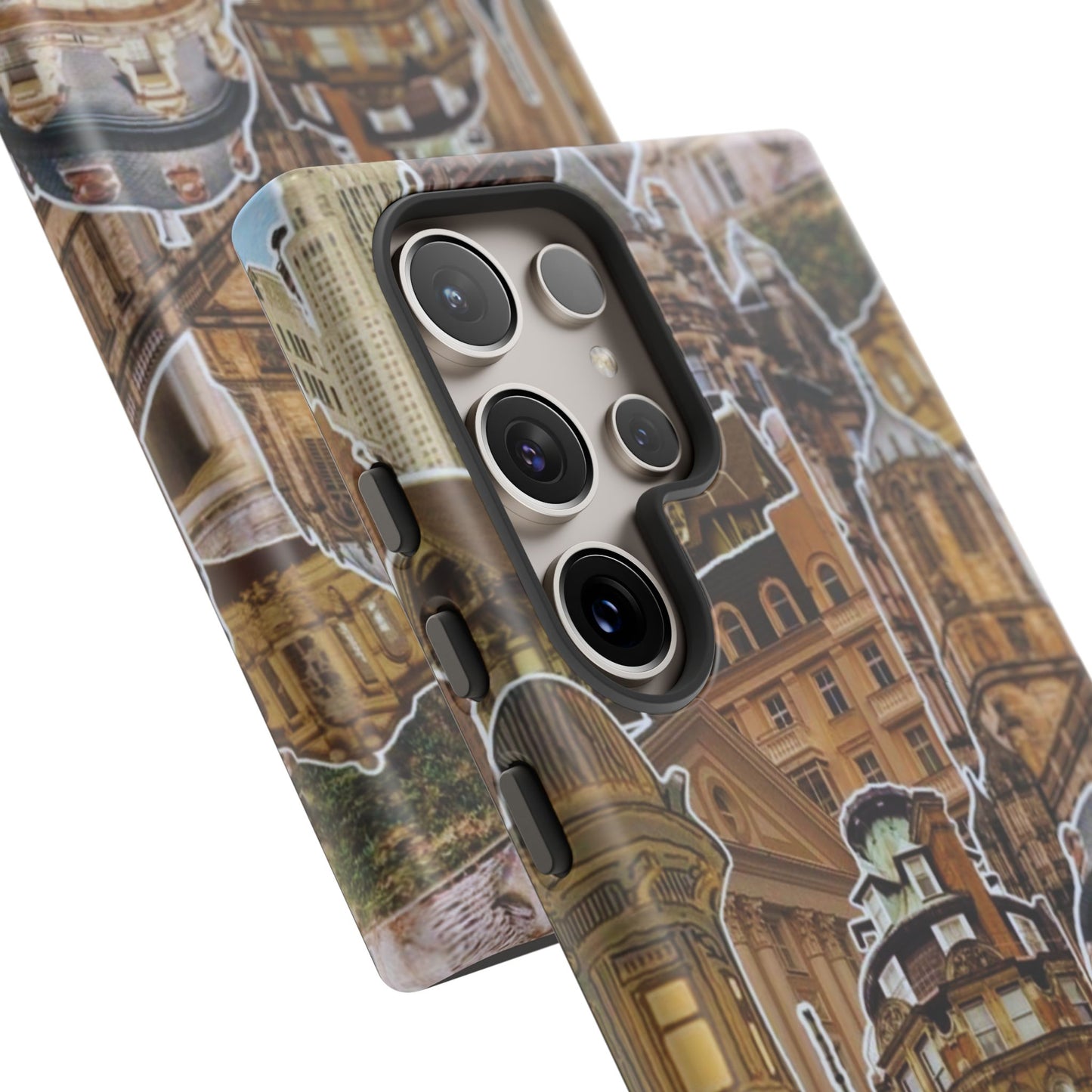 Vintage Architectural Collage Samsung Galaxy Case – Tough Dual-Layer Protection with Matte Finish