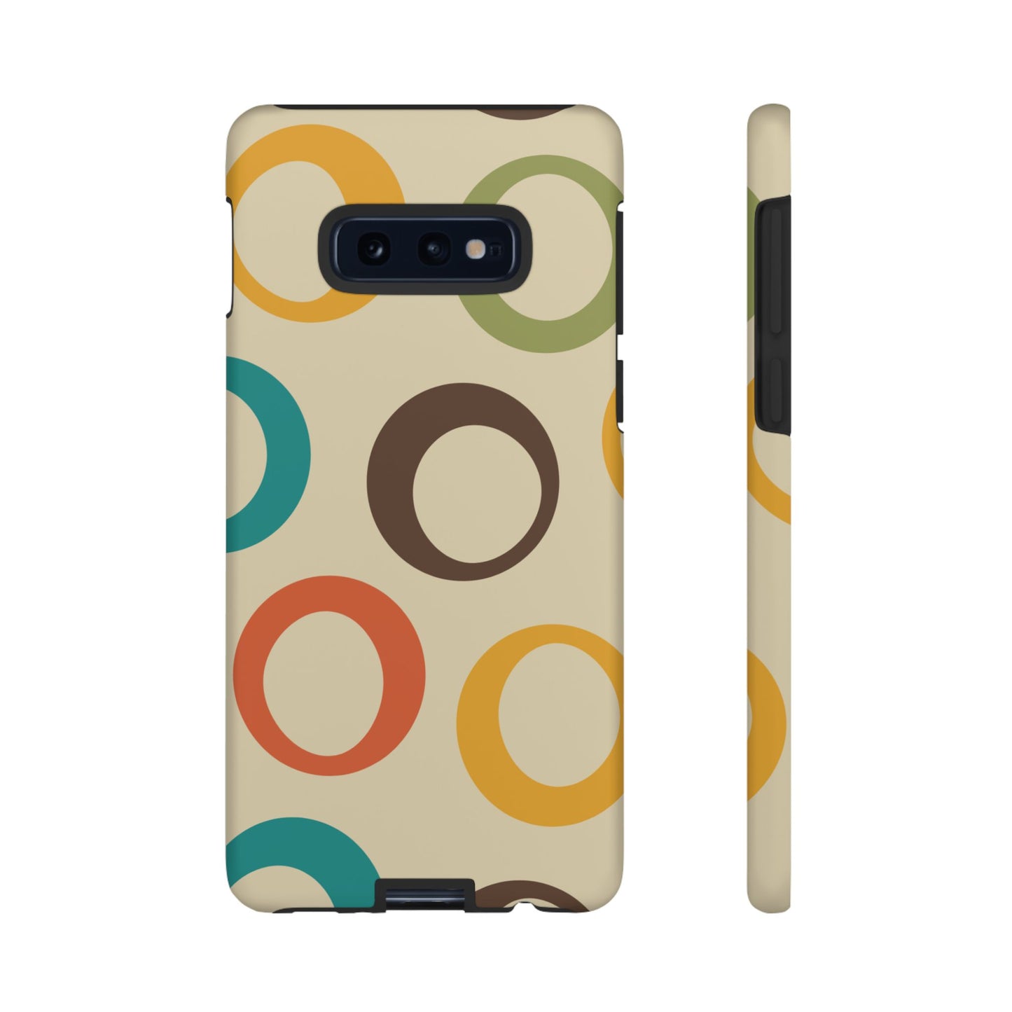 Retro Colorful Rings Samsung Galaxy Case – Shockproof, Matte Finish, Dual-Layer Protection