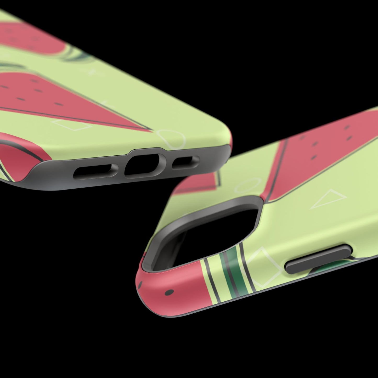 Watermelon Slice MagSafe iPhone Case – Fresh & Fun Design with Retro Geometric Pattern