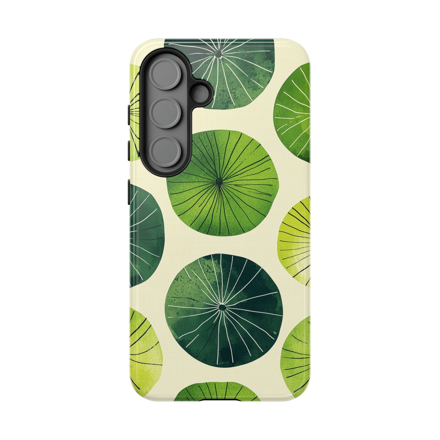 Watercolor Lily Pads Samsung Galaxy Case – Shockproof, Matte Finish, Dual-Layer Protection