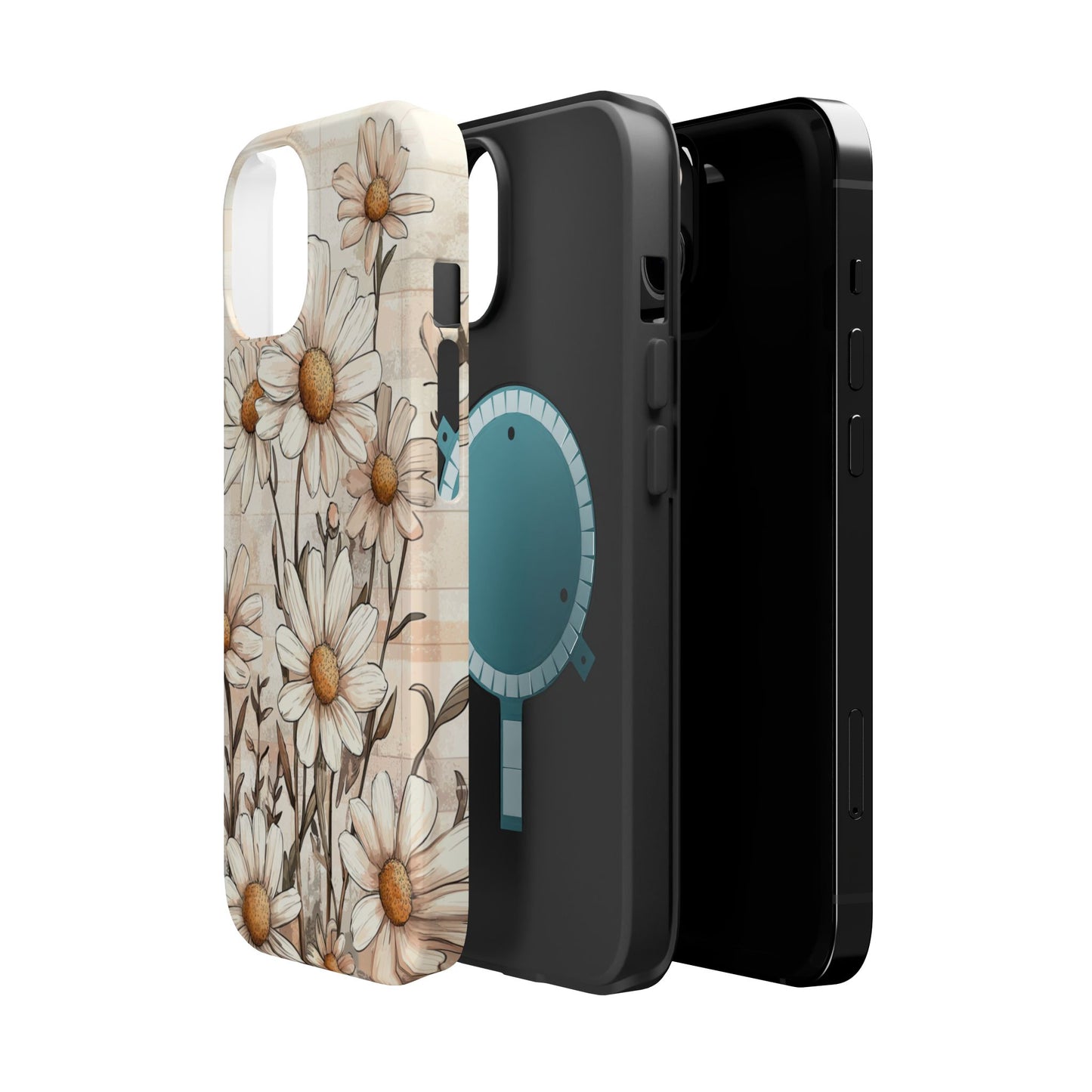 Pastel Daisy MagSafe iPhone Case - Elegant Floral Protective Cover