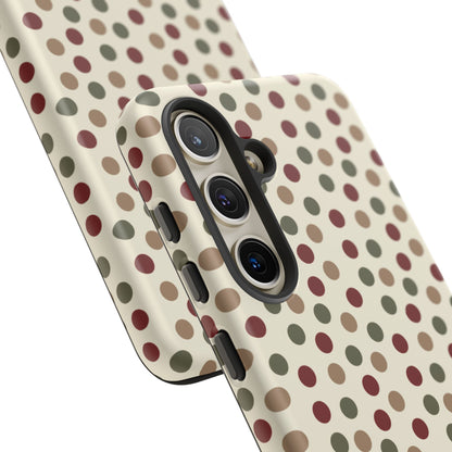 Festive Red & Green Polka Dots on Cream – Samsung Galaxy Case