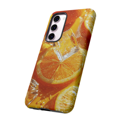 Citrus Orange Splash Samsung Galaxy Case – Dual-Layer Tough Protection, Vibrant Summer Design