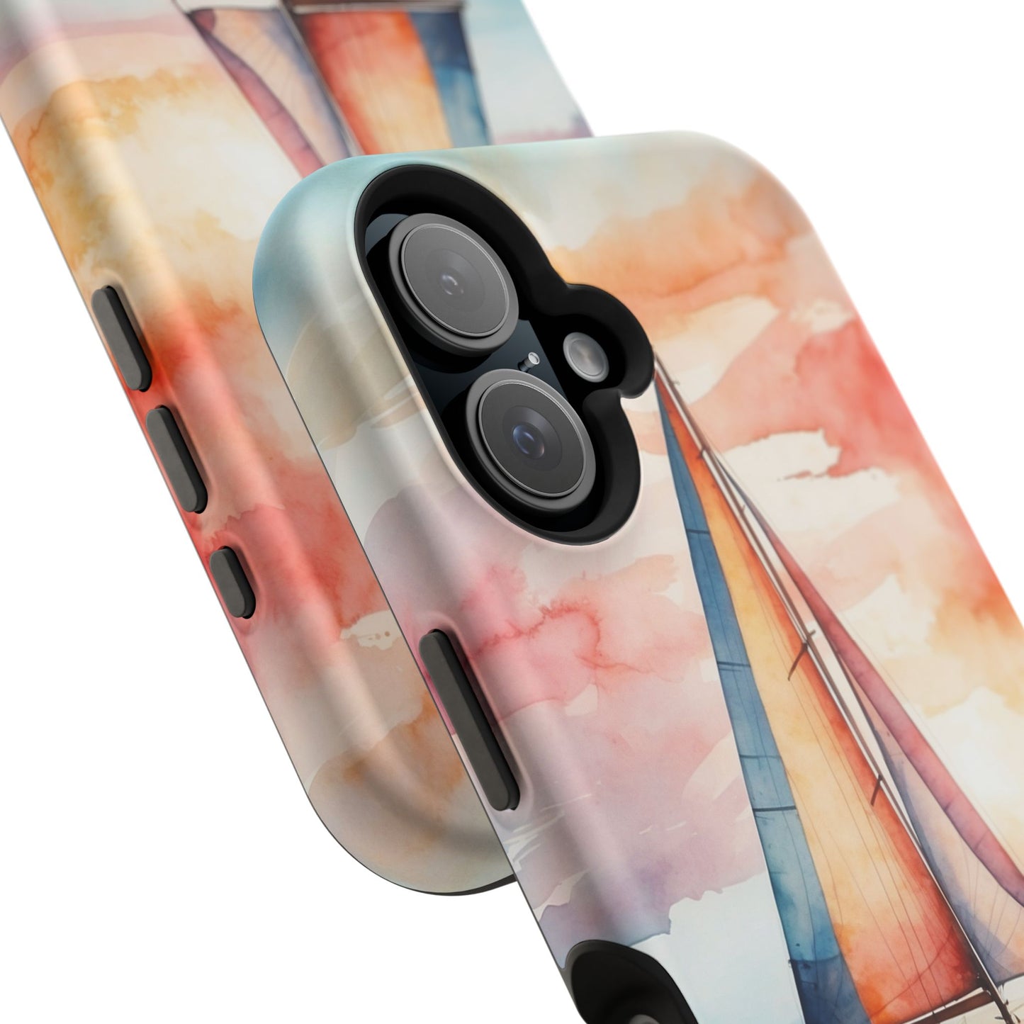 Sailboat Sunset MagSafe iPhone Case – Vibrant Watercolor Design