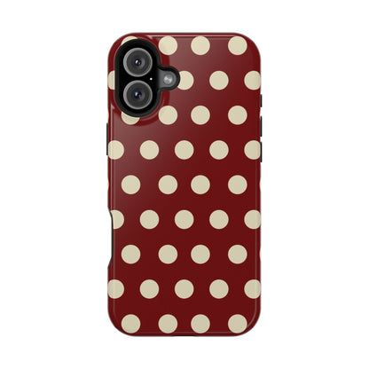 Classic Red & Cream Polka Dots - MagSafe iPhone Case