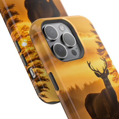 Sunset Majesty: Regal Stag – MagSafe iPhone Case