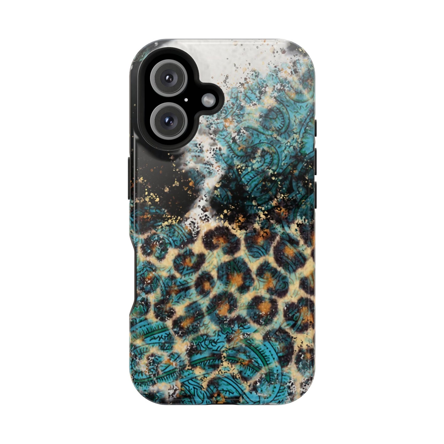 Turquoise Paisley Cowhide Leopard - MagSafe iPhone Series Case