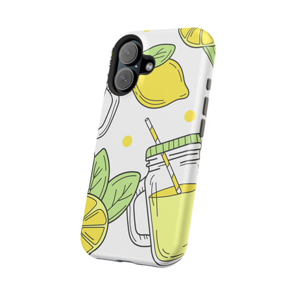 Lemonade Love Tough MagSafe iPhone Case – Fun Lemon Mason Jar Design, Dual-Layer Protection