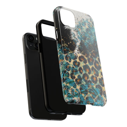 Turquoise Paisley Cowhide Leopard - iPhone Series Case