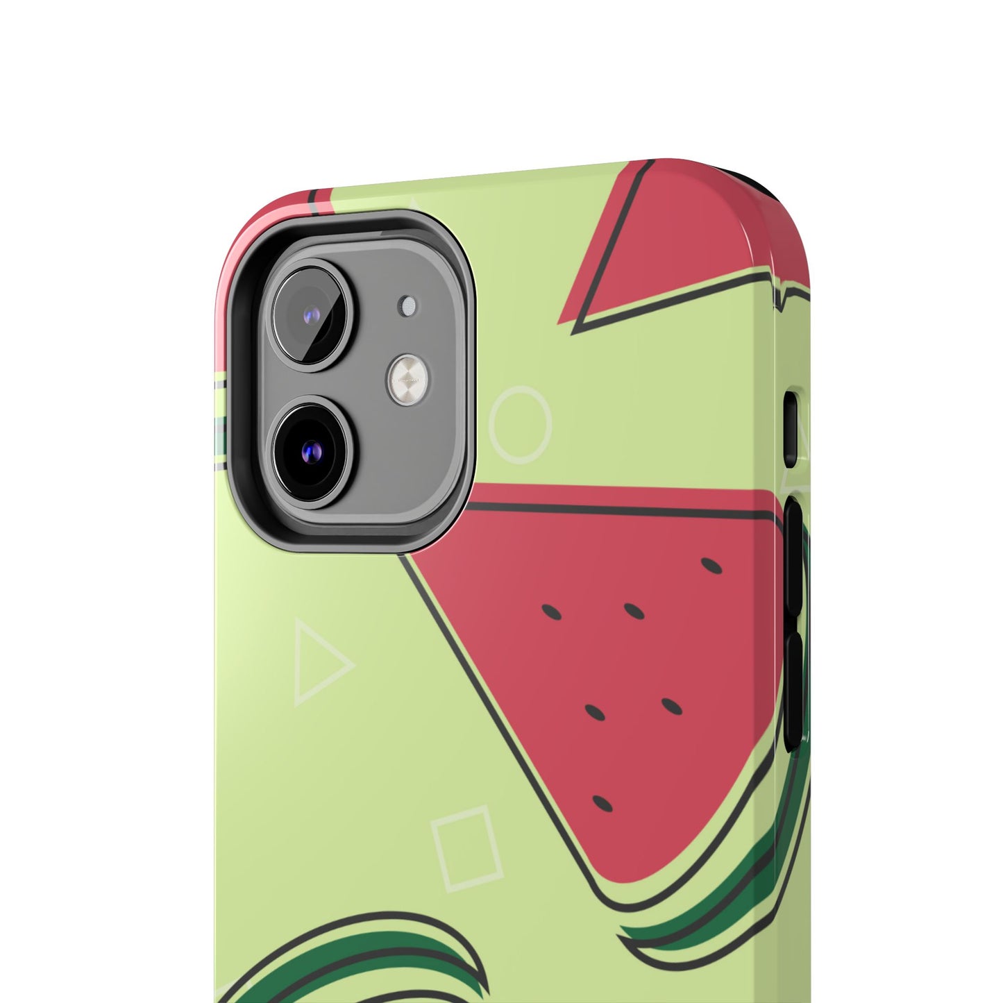 Watermelon Slice iPhone Case – Fresh & Fun Design with Retro Geometric Pattern