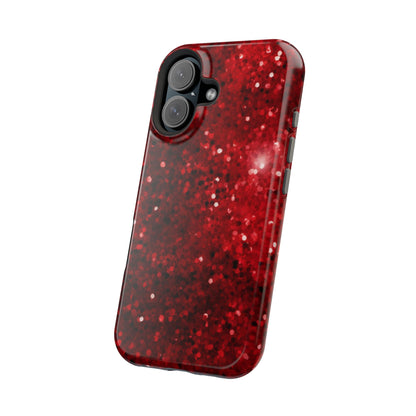 Crimson Glow Glitter MagSafe Case