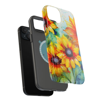 Watercolor Sunflower Splash - MagSafe iPhone Series Case