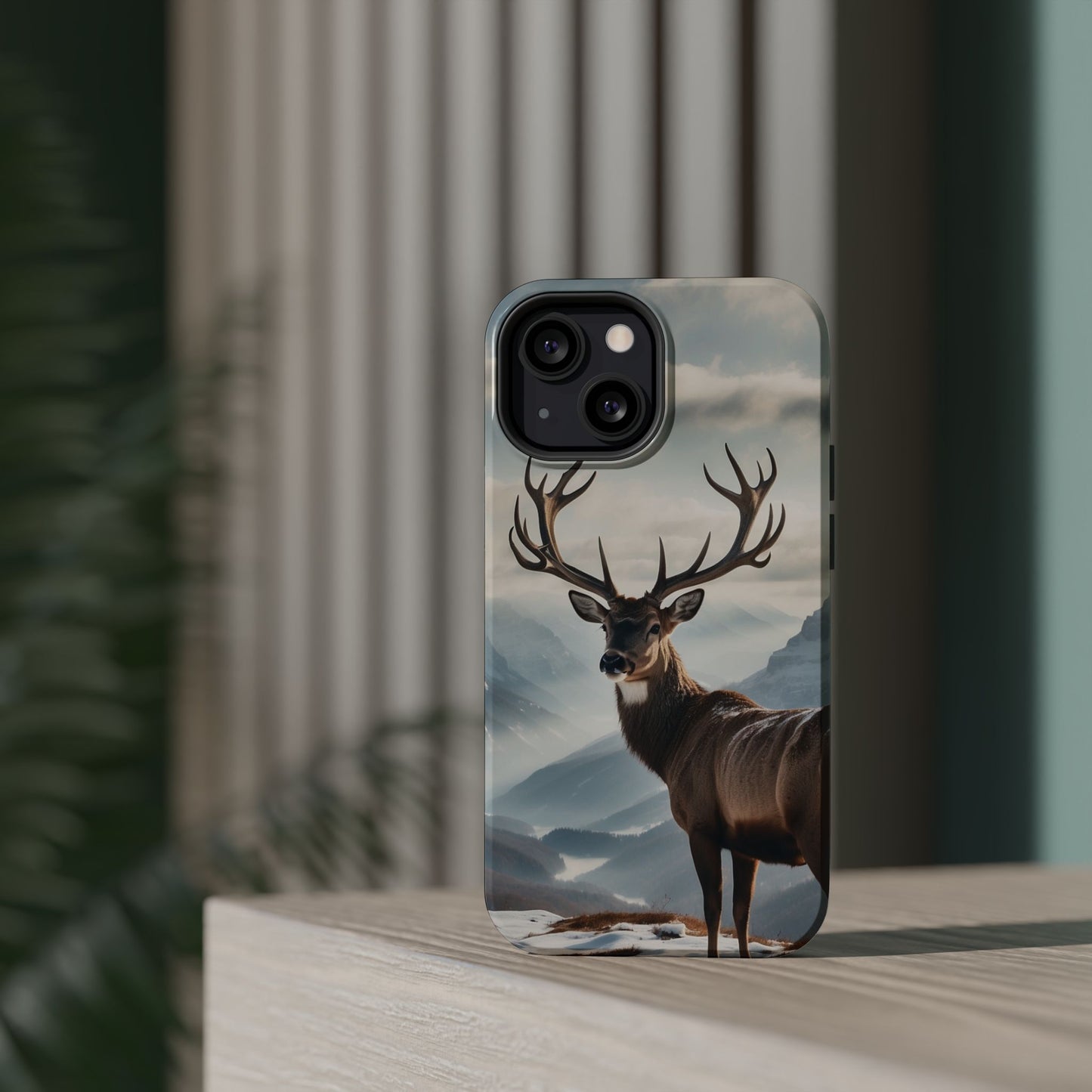 Alpine Majesty: Stag in Snow – MagSafe iPhone Case