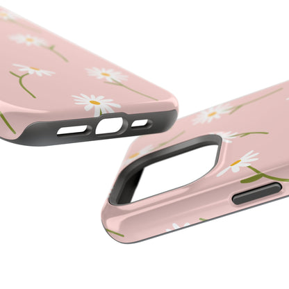 Daisy Delight Tough MagSafe iPhone Case – Cute Floral Design with Dual-Layer Protection