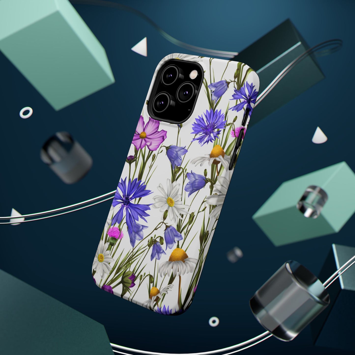 Wildflower Meadow MagSafe Case – Purple, Blue, and White Floral Design