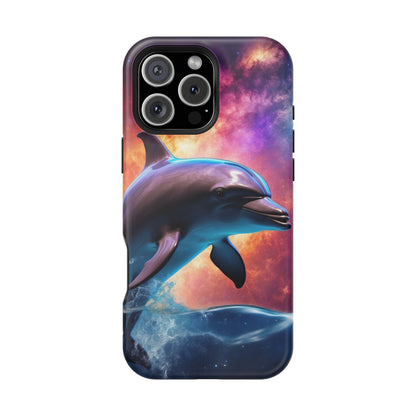 Cosmic Dolphin Galaxy Art - MagSafe-Compatible Case